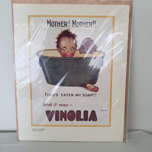 1990's Robert Opie Collection "Mother! Mother!!" Vinolia Soap Advert 9.5"x12" - Picture 2 of 7
